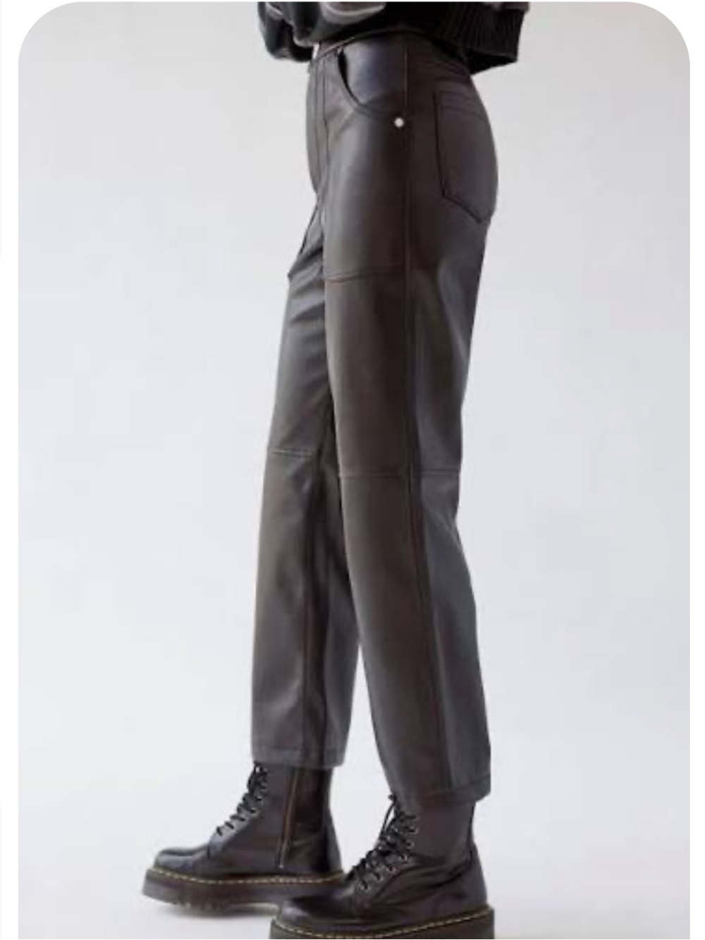 Blank NYC Black High-Rise Faux Leather THE BAKTER Ribcage Straight Leg size 27